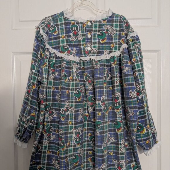 Handmade Plaid Marvin the Martian Nightgown Womens Size XL Flannel Oversize - Picture 2 of 10